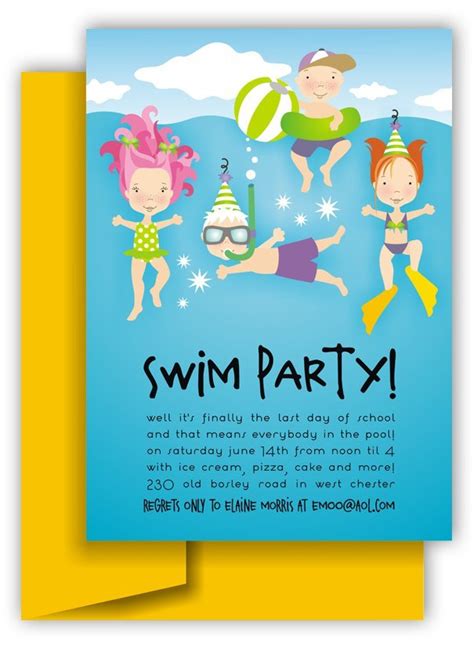 Printable Pool Party Invitations Free Kids Invitation Design Blog