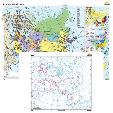 Ázia Politická Mapa Slepá Mapa Duo 160x120cm