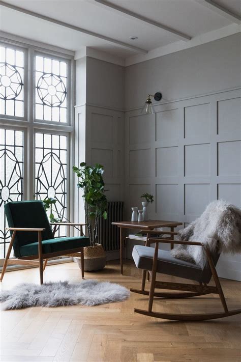Mid Century Modern Interiors At Rose And Grey Wainscotinglivingroom