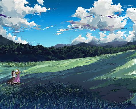 Green Anime Wallpaper Landscape Anime Wallpaper Hd
