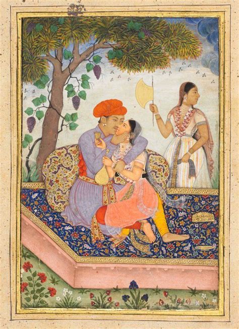 Lovers Embracing C India Popular Mughal School Probably Done At Bikaner Mughal