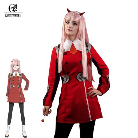 Anime Darling In The Franxx 02 Zero Two Uniform Cosplay Costume Wig