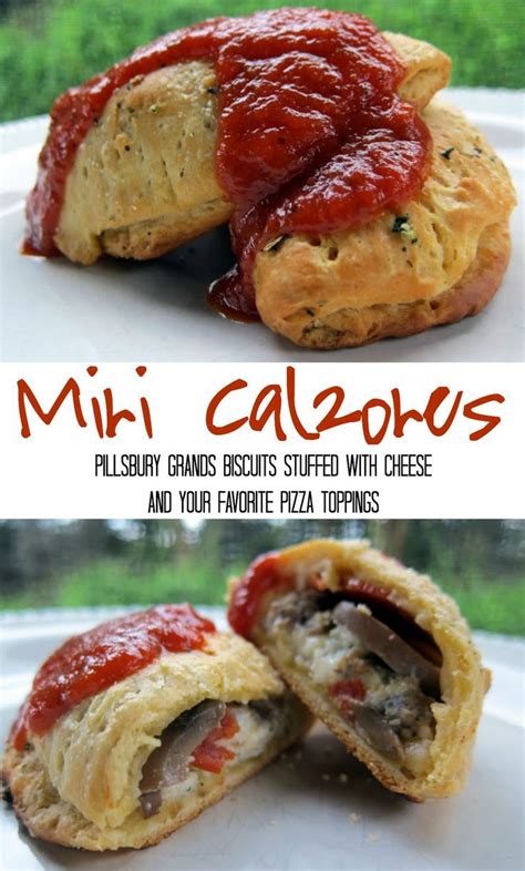 Use only pillsbury crescent dough. Mini Calzones Recipe - Pillsbury Grands biscuits stuffed ...