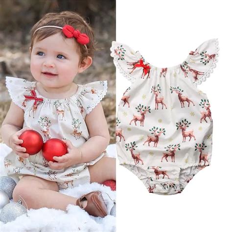 2018 Multitrust Brand Toddler Baby Girls Christmas Deer Flying Sleeves