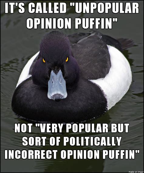 It S Called Unpopular Opinion Puffin Not Very Popular But Sort Of Politically Incorrect Opinion