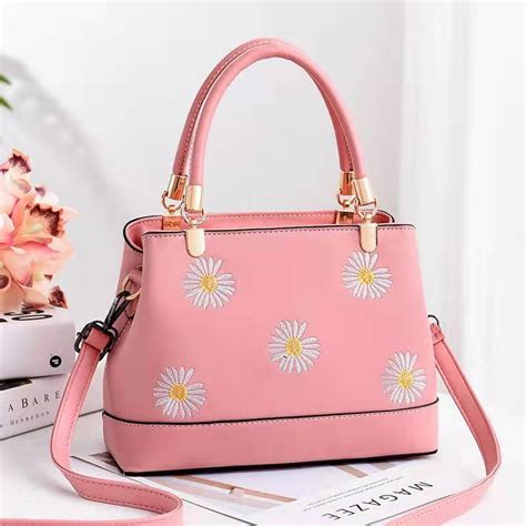 Pink Sugao Designer Handbag Women Shoulder Handbag Flower Printed