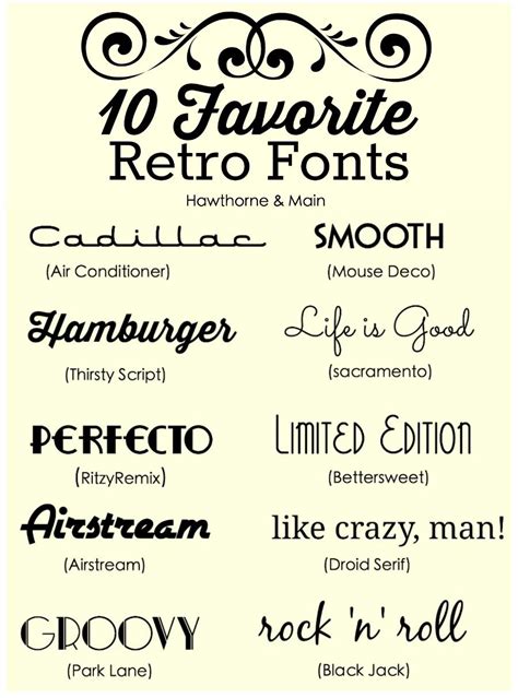 Favorite Retro Fonts Hawthorne And Main Retro Font Fancy Fonts
