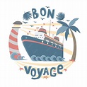Premium Vector | Bon voyage postcard