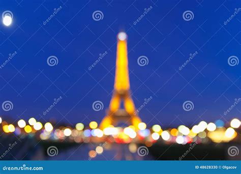 Bokeh Photo Of Eiffel Tower At Night In Paris Editorial Image Image