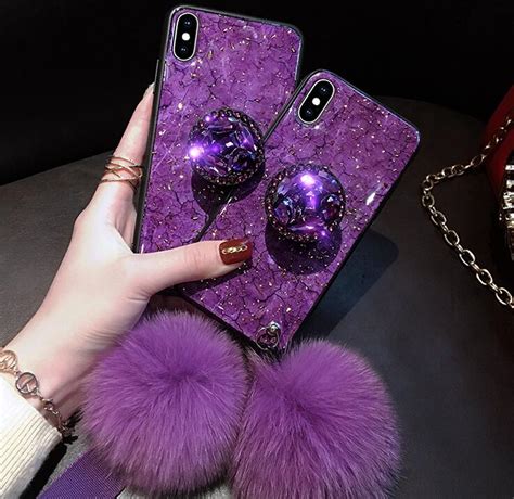 Rhinestone Case For Iphone 8 Plus 7 6s 6 Marble Cases Stand Ring Iphone