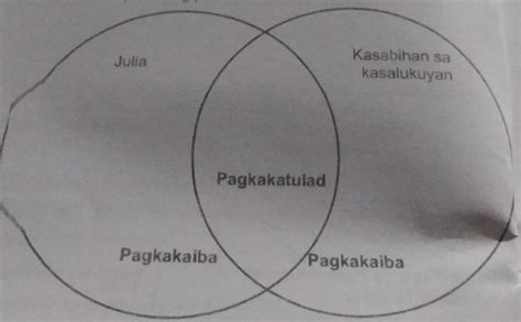 Gamit Ang Venn Diagram Isulat Ang Pagkakatulad At Pagkakaiba Ni Julia