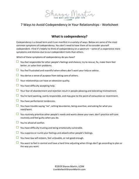 Solution Codependency Worksheet 1 Studypool