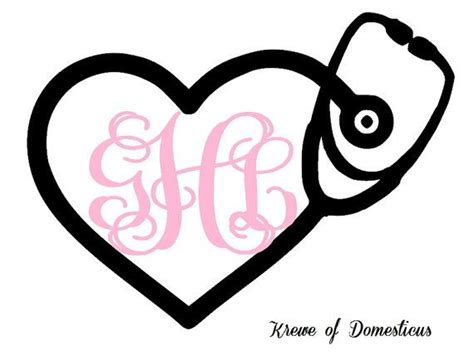 Monogrammed Heart Stethoscope Decals For Car By Kreweofdomesticus 3