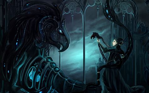 Free Download Gothic Fantasy Art Dark Mech Dragons Women Females Mood