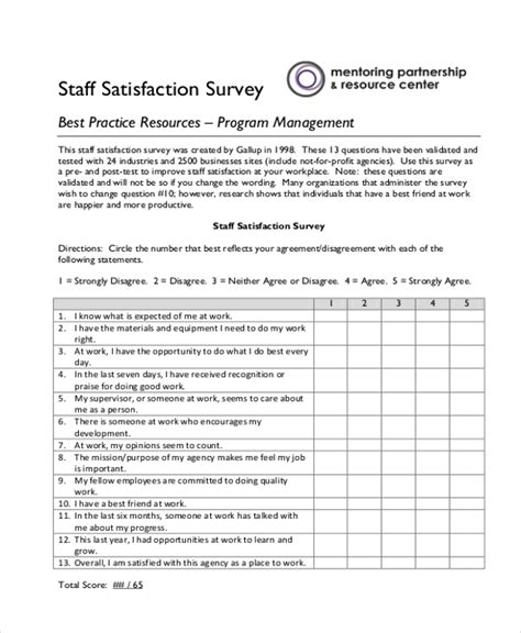 Staff Survey Template