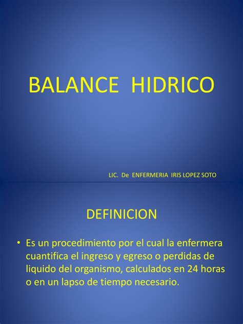 Balance Hidrico Pdf Agua Medicina