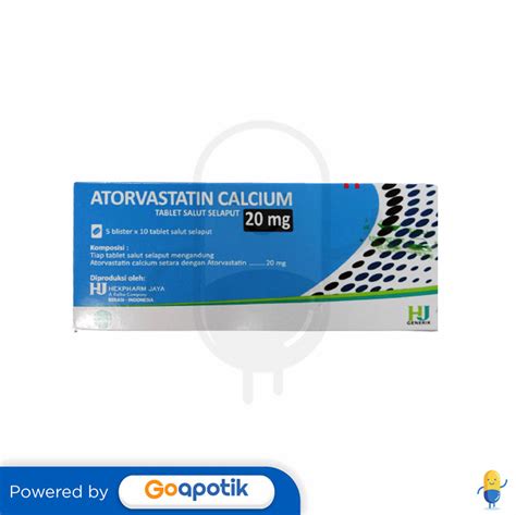 Atorvastatin Calcium Hexpharm 20 Mg Box 50 Tablet Kegunaan Efek