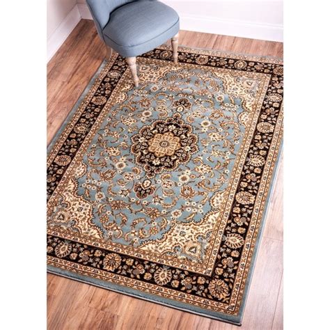 Well Woven Medallion Traditional Light Blue Area Rug 710 X 910