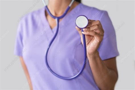 Female Doctor Holding Stethoscope Stock Image F0205322 Science