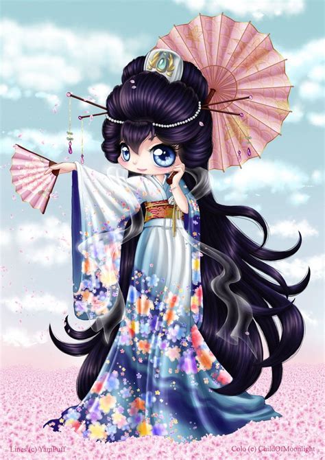 Magnificent Kimono Chibi By Childofmoonlight On Deviantart Mangas