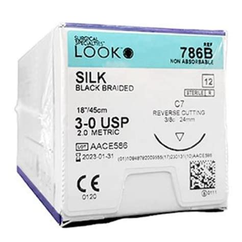 Suture 3 0 Silk Black Braid 18″ Wc7 Ndl Medical Mart