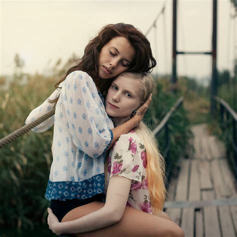 Lesbian Couple Together Outdoors Concept Stock Photo Image Of