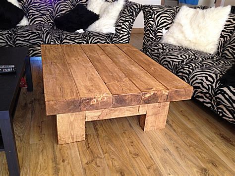 Chunky Solid Wood Rustic Magnum Beam Coffee Table Coffee Table Solid
