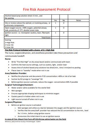 Sample Fire Risk Assessment In Pdf Ms Word