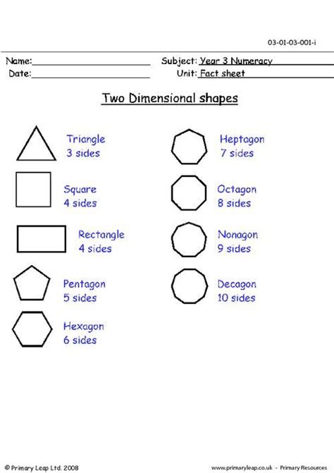 2d Shapes Worksheets Kindergarten 2 D Shapes Year 2 Two Dimensional