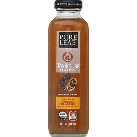 Pure Leaf Tea House Organic Black Tea With Valencia Orange Peel 14 Fluid Ounce Glass Bottle