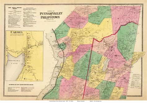 Putnam Valley And Phillipstown Towns Carmel Village New York 1868