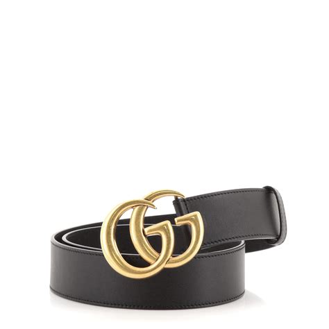 Gucci Gg Marmont Belt Leather Wide Black 731612