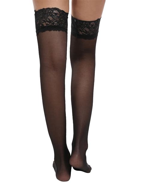 Fashion Sexy Womens Lace Top Nylon Stay Up Thigh High Stockings Pantyhose Ebay