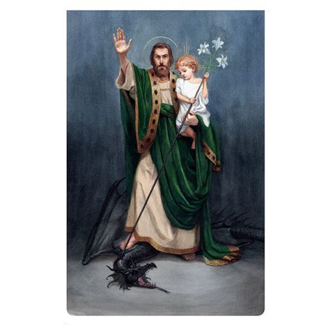 St Joseph Terror Of Demons Watercolor Print On Canvas 10 X 18