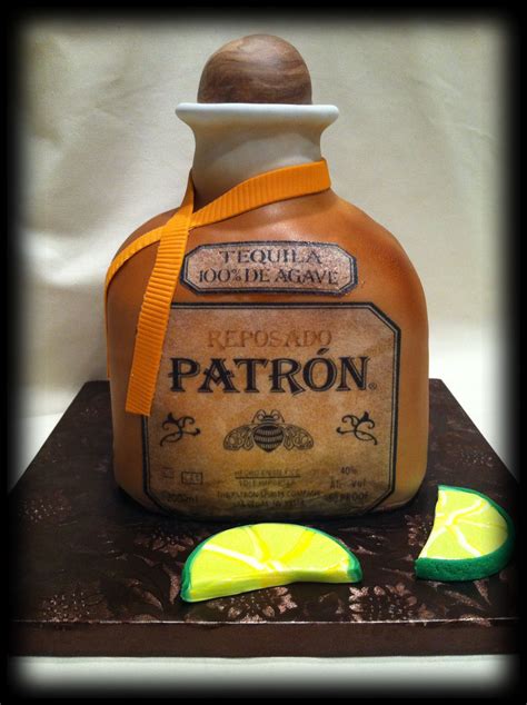 Patron Tequila Cake With Lime Slices Bottle Cake Tequila Cake