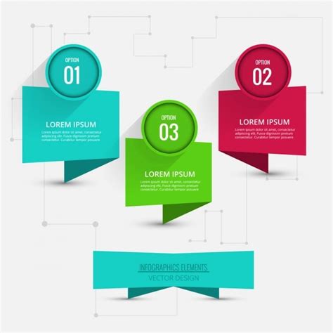Free Vector Four Banners With Circular Labels For Infographics