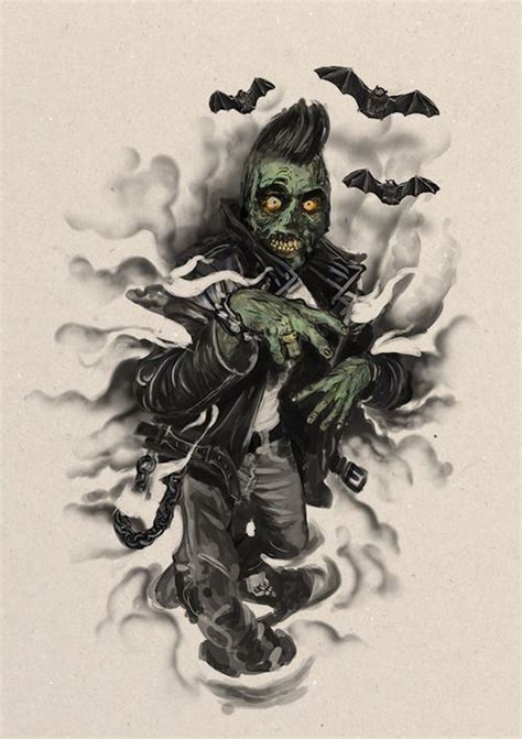 Psychobilly Zombie Illustration By Qudlathy Rockabilly Art Zombie