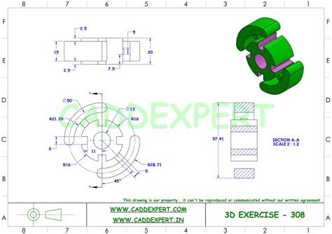 Solidworks 3d Drawing For Practice Pdf Page 2 Of 2 Technical Design
