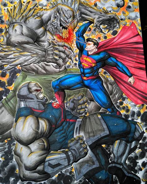 Superman Darkseid Doomsday By Claudiu Limbasan Superman Vs Darkseid