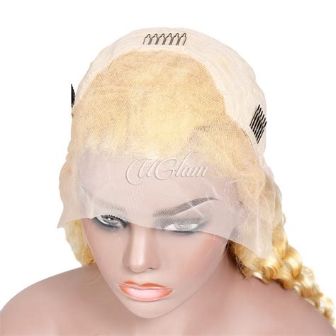 Cheap 613 Honey Blonde Color Full Lace Wigs Deep Wave 150 Density