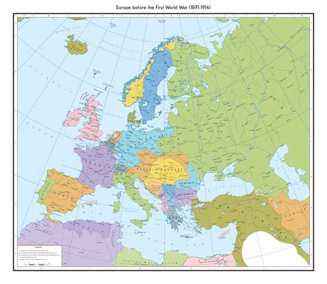 Map Of Europe Pre World War One