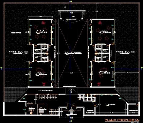 Plan Elevation And Sectional Of School Building Blocks Layout Autocad