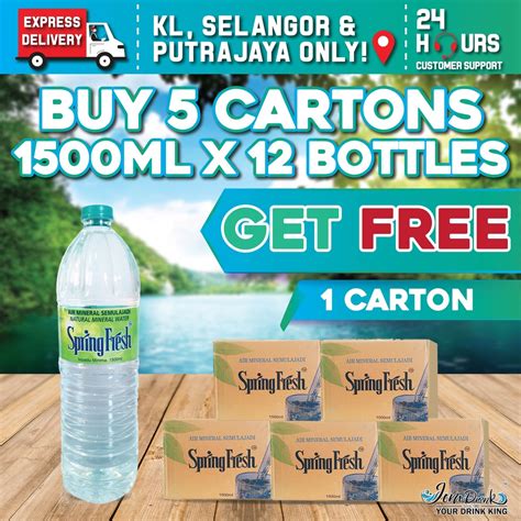 Bundle Of 5 Cartons Spring Fresh Mineral Water 1500ml X 12 Bottles