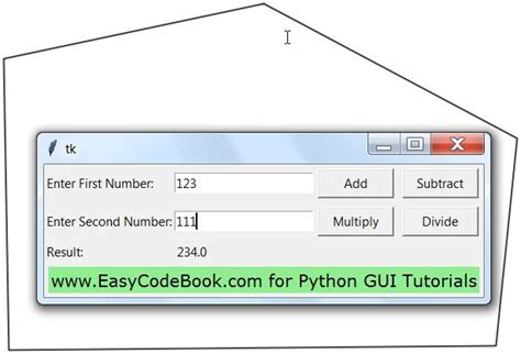 Python Four Function Calculator Program Tkinter GUI EasyCodeBook Com