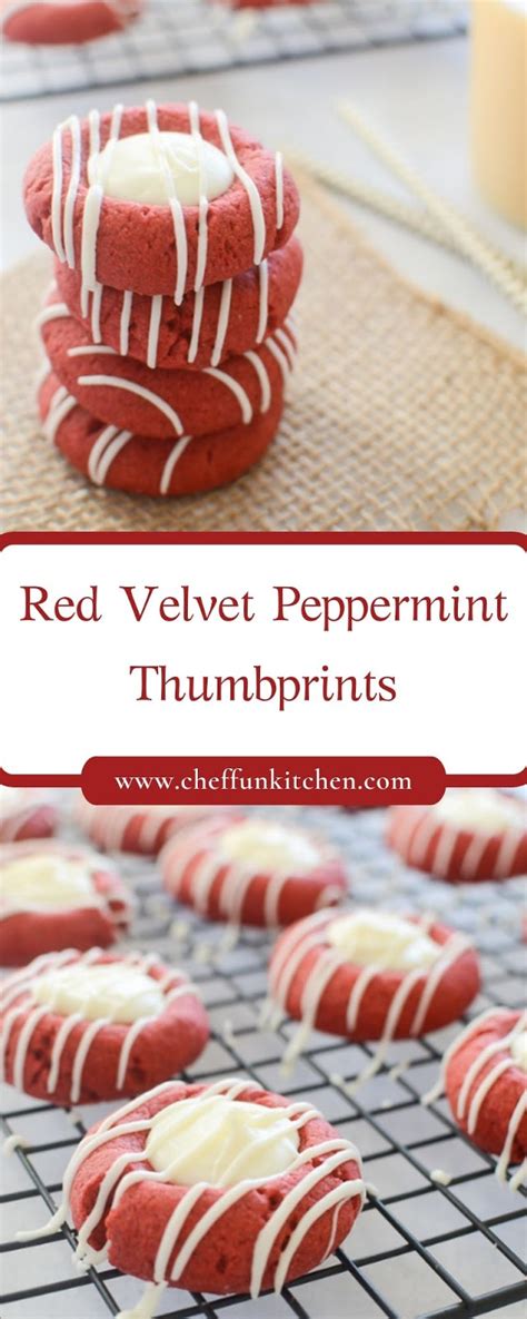 Red Velvet Peppermint Thumbprints Desserts Baking Cocoa Holiday Eating