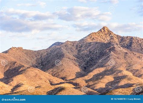 Desert Mountain Sunset Landscape Mojave Desert California Usa Stock