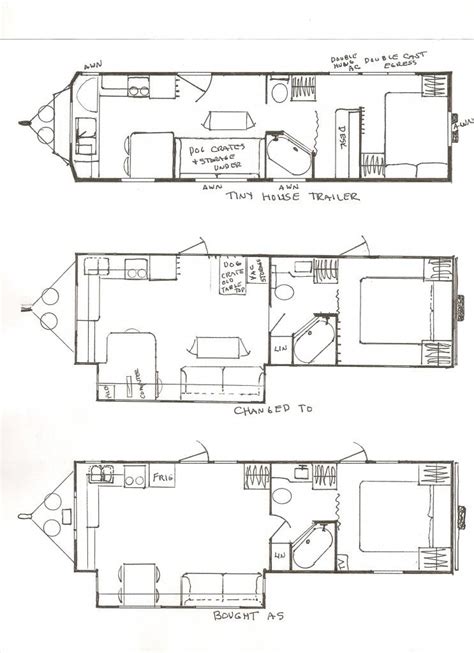 Two bedroom on left side and one master bedroom on right side are completed with bathroom near it. Small Home Design: Floor Plan | Tiny house trailer plans ...