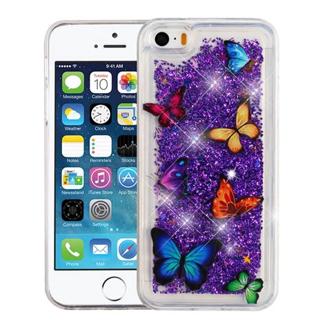 Iphone Se Case By Insten Luxury Quicksand Glitter Liquid Floating