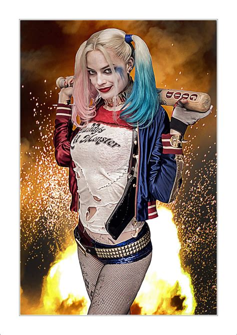 Harley Quinn Suicide Squad Margot Robbie Poster Framed Wall Etsy