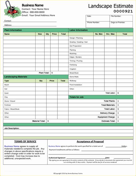 Free Printable Lawn Care Proposal Printable Templates